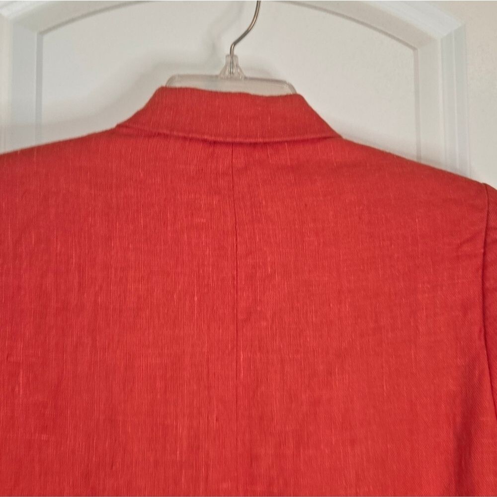 Vintage Orange Linen Harve Bernard Blazer Jacket - Picture 8 of 9